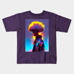 Big Afro - #0001 Kids T-Shirt
